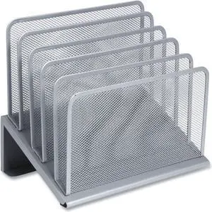 TruRed Wire Mesh Incline Sorter 5 Sections Letter Silver TR57555CC