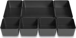 Ten-Compartment Plastic Drawer Organizer 7.83 x 8.19 x 5.35 Black TR58205