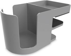 Deflecto Standing Desk Cup Holder Organizer Two Sections Gray 400000