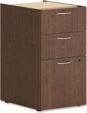 Mod Support Pedestal Left or Right 3-Drawers: Box/Box/File Legal/Letter Sepia Walnut 15" x 20" x 28" HLPLPSBBFLSE1