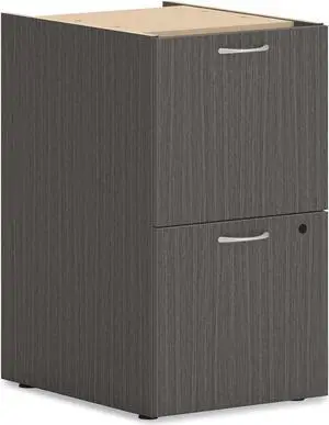 Mod Support Pedestal Left or Right 2 Legal/Letter-Size File Drawers Slate Teak 15" x 20" x 28" HLPLPSFFLSL1
