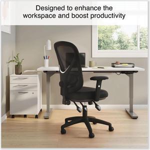 Alera Aeson Series Multifunction Task Chair Supports Up to 275 lb 15" to 18.82" Seat Height Black Seat/Back Black Base ALEAS42M14