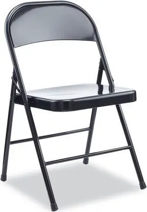 Armless Steel Folding Chair Supports Up to 275 lb Black Seat Black Back Black Base 4/Carton ALECA941
