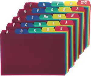Oxford 73154 Card Guides, Alpha, 1/5 Tab, Polypropylene, 4 x 6, 25/Set