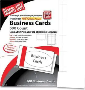 Blanks/usa Micro-perforated Business Cards, Smooth, White, 2,500/PK (BLA25S8WH)