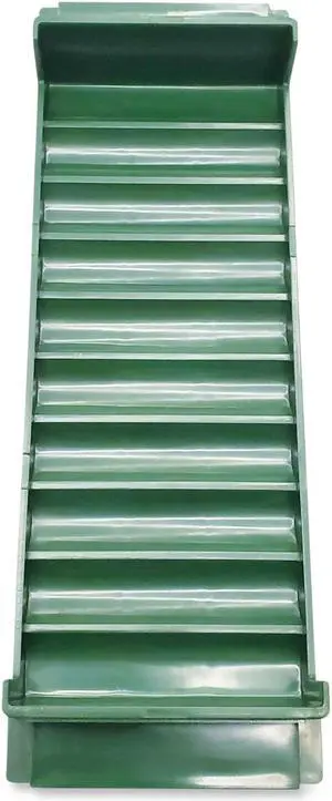 STACKABLE PLASTIC COIN TRAY, DIMES, 3.75 X 11.5 X 1.5, GREEN, 2/PACK