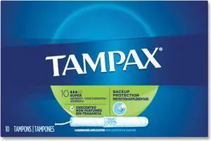 Tampax Super Tampons with Flushable Cardboard Applicator-10 ct
