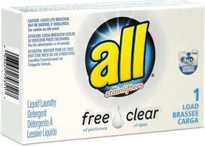 Free Clear He Liquid Laundry Detergent, Unscented, 1.6 Oz Vend-Box, 100/carton