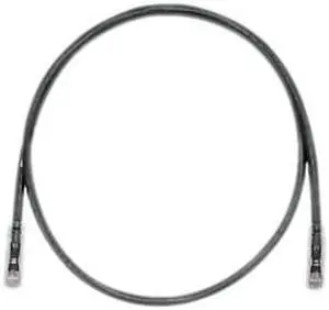 Panduit UTPSP7BLY Category-6 8-Conductor Strain Relief Clear Boot Patch Cord, 7-Feet, Black
