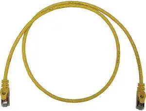 Tripp Lite Cat6a 10G Snagless Shielded Slim STP Ethernet Cable (RJ45 M/M), PoE, Yellow, 3 ft. (0.9 m) - 3 ft Category 6a Network Cable for Network Device, Server, Switch, Router, Hub, Printer, Compute