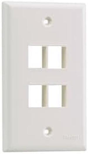 Panduit NetKey 4 Sockets Single Gang Faceplate NK4FNWH