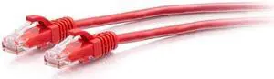 C2G 7ft Cat6a Snagless Unshielded UTP Slim Ethernet Cable Cat6a Slim Network Patch Cable PoE Red C2G30163