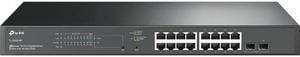 TP-Link TL-SG2218P | 16 Port Gigabit Smart Managed PoE switch | 16 PoE+ Ports @150W, 2 SFP Slots | Omada SDN Integrated | PoE Recovery | IPv6 | Static Routing