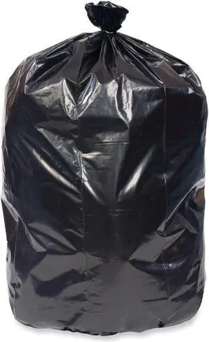 Eco Strong Plus Can Liners 60 gal 1.7 mil 38" x 58" Black Perforated Roll 100/Carton PCRL385820K