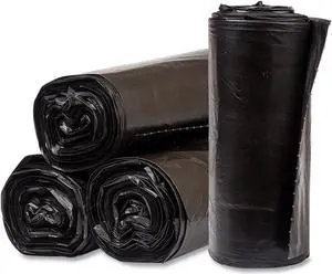 Eco Strong Plus Can Liners 60 gal 1.35 mil 38" x 58" Black Perforated Roll 100/Carton PCRL3858SHK
