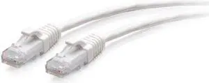 C2G 3ft Cat6a Snagless Unshielded UTP Slim Ethernet Patch Cable White C2G30182