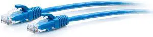 C2G 12ft Cat6a Snagless Unshielded UTP Slim Ethernet Cable Cat6a Slim Network Patch Cable PoE Blue C2G30135