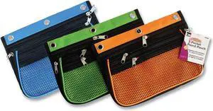 Charles Leonard 3-Pocket Expandable Binder Pouch Assorted Colors 3Pk 763653