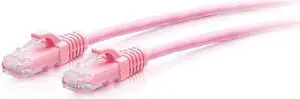 C2G 7ft Cat6a Snagless Unshielded UTP Slim Ethernet Patch Cable Pink C2G54555