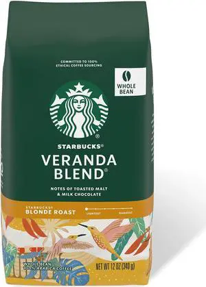Starbucks Veranda Blend Coffee Whole Bean 1lb Bag 6Ct SBK12523486CT
