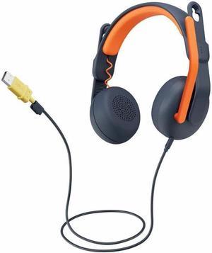 Logitech Zone Learn Headset - Stereo - USB Type A - Wired - On-ear - Binaural - Circumaural - 4.30 ft Cable - Noise Canceling