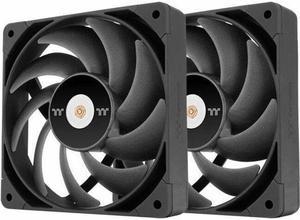 Thermaltake TOUGHFAN 12 Pro High Static Pressure PC Cooling Fan, PWM controlled 500~2000 rpm, Air Flow 70.8 CFM, Gen.2 Hydraulic Bearing 120mm Case/Radiator Fan (2 Pack) CL-F159-PL12BL-A