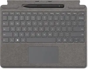 Microsoft Surface Pro Signature Keyboard, Tactile Keyboard with Backlit Keys and Glass Trackpad for Surface Pro 9 or Surface Pro X  Keyboard Only, Platinum
