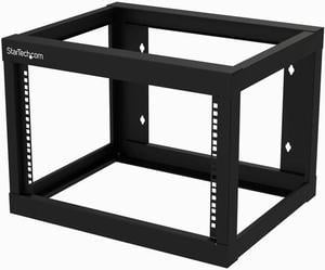 StarTech 6U Open Frame 2 Post Wall-mount Rack Steel Black RK619WALLO