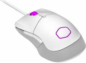 cooler master mm310 gaming mouse white with adjustable 12,000 dpi optical sensor, ultraweave cable, ptfe feet and masterplus+ software (mm-310-wwol1)