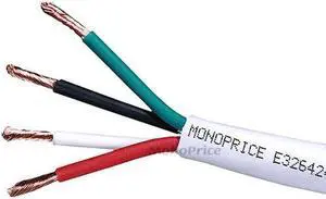 Monoprice Speaker Wire, CL2 Rated, 4-Conductor, 12AWG, 100ft, White