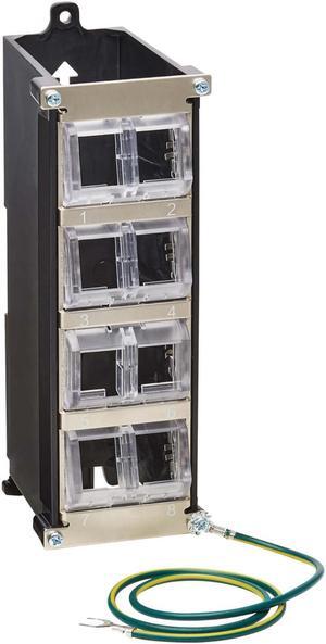Tripp Lite 8-Port Metal DIN-Rail Mounting Keystone Patch Panel Black/Silver