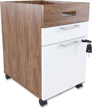 Essentials Two-Drawer Mobile File Cabinet 15.5x 21.2x24.2 White/Espresso UN56968