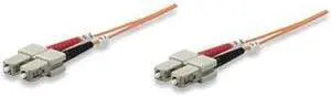 Intellinet Fiber Optic Patch Cable, Duplex, Multimode, SC/SC, 62.5/125 Âµm, OM1, 1.0 m (3.0 ft.), Orange