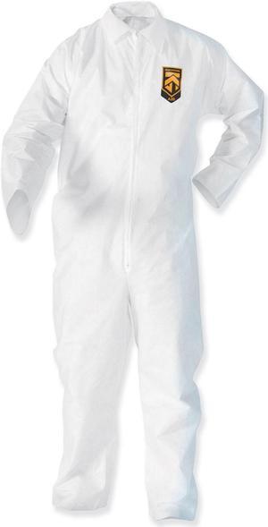 A35 Liquid and Particle Protection Coveralls Zipper Front Elastic Wrists and Ankles 3X-Large White 25/Carton 38932