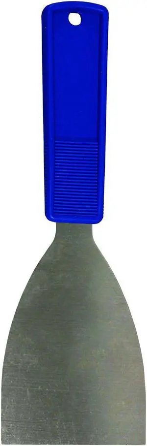 Putty Knife 3" Wide Stainless Steel Blade Blue Polypropylene Handle 3401DZ