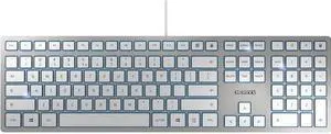 CHERRY KC 6000 Slim SX Keyswitch Euro Symbol Keyboard Silver/White
