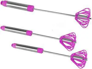 Ronco Self Turning Turbo Kitchen Utensil Cooking Mixing Whisk Purple (3 Pack)