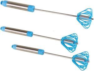 Ronco Self Turning Turbo Kitchen Utensil Cooking Mixing Whisk Blue (3 Pack)