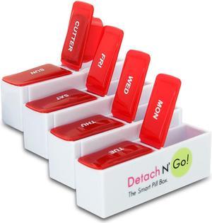 Detach N Go 7 Day Detachable Pill Organizer with Pill Cutter
