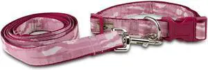 Mossy Oak Pet Dog 6' Coupler Leash Collar & Lead Set Pink X-Large