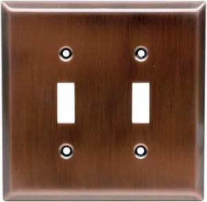 GE 57383 Double Switch Wall Plate, Copper Finish