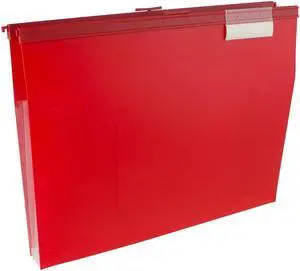 Wilson Jones Slide-Bar Expanding Office File Jacket Pocket with CD Holder Red