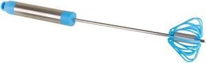 Ronco Self Turning 12" Rotating Turbo Push Whisk Mixer Milk Frother Blue