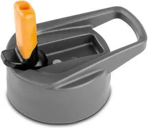 Eco-Vessel Replacement Kids Flip Straw Top, Gray with Orange Spout