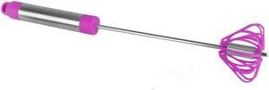 Ronco Self Turning 12" Rotating Turbo Push Whisk Mixer Milk Frother Purple
