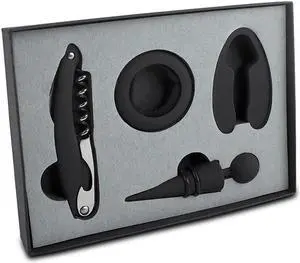 Metro 4-Piece Wine Tool Set, Black