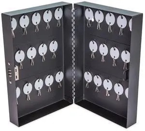 Combination Lockable Key Cabinet 28-Key Metal Black 7.75 x 3.25 x 11.5 500127