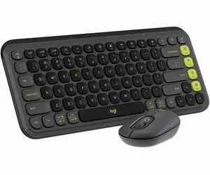 Logitech POP ICON COMBO Bluetooth Keyboard and Mouse Combo. Graphite/Green