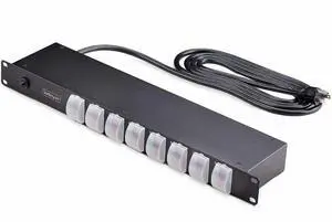 StarTech.com 8-Outlet Horizontal Rack Mount PDU, 1U Power Strip, Outlet On/Off Switches, 15A Circuit Breaker, 8ft/2.4m Cord, NEMA 5-15P/R - 8NS8-RACK-MOUNT-PDU