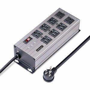 StarTech 8-Outlet Industrial Power Strip 125V/15A EMI/RFI Isolation Surge Protection Mountable PDU 12ft NEMA 5-15P Cord UL Listed 8N515S12POWERSTRIP